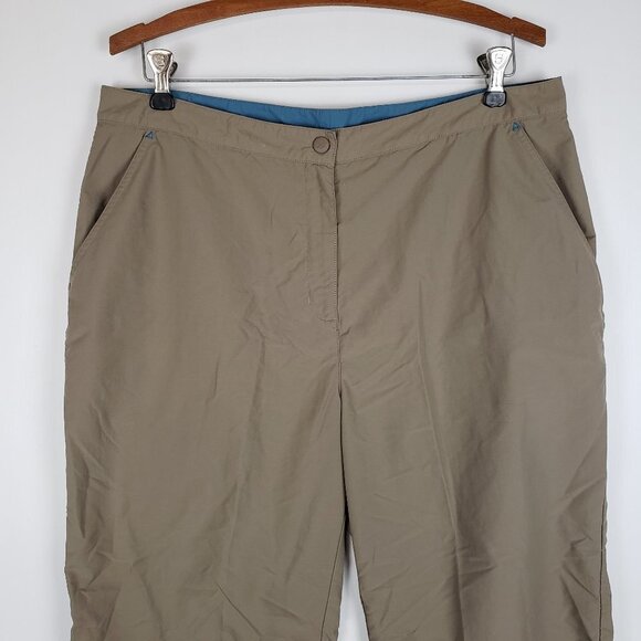LL Bean Cropped Hiking Pants Khaki Lightweight Quick Dry Nylon Womens Size 16 - Picture 3 of 8